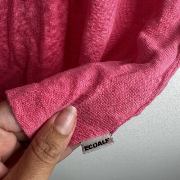 Ecoalf Shirt Womens XL Pink 100% Linen Sustainable Short Sleeve Polo Top - Picture 8 of 12
